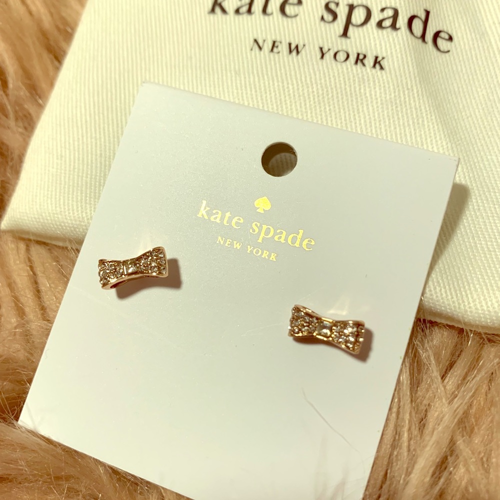 Kate Spade “Ready Set Bow” Rose Gold Bow Earrings